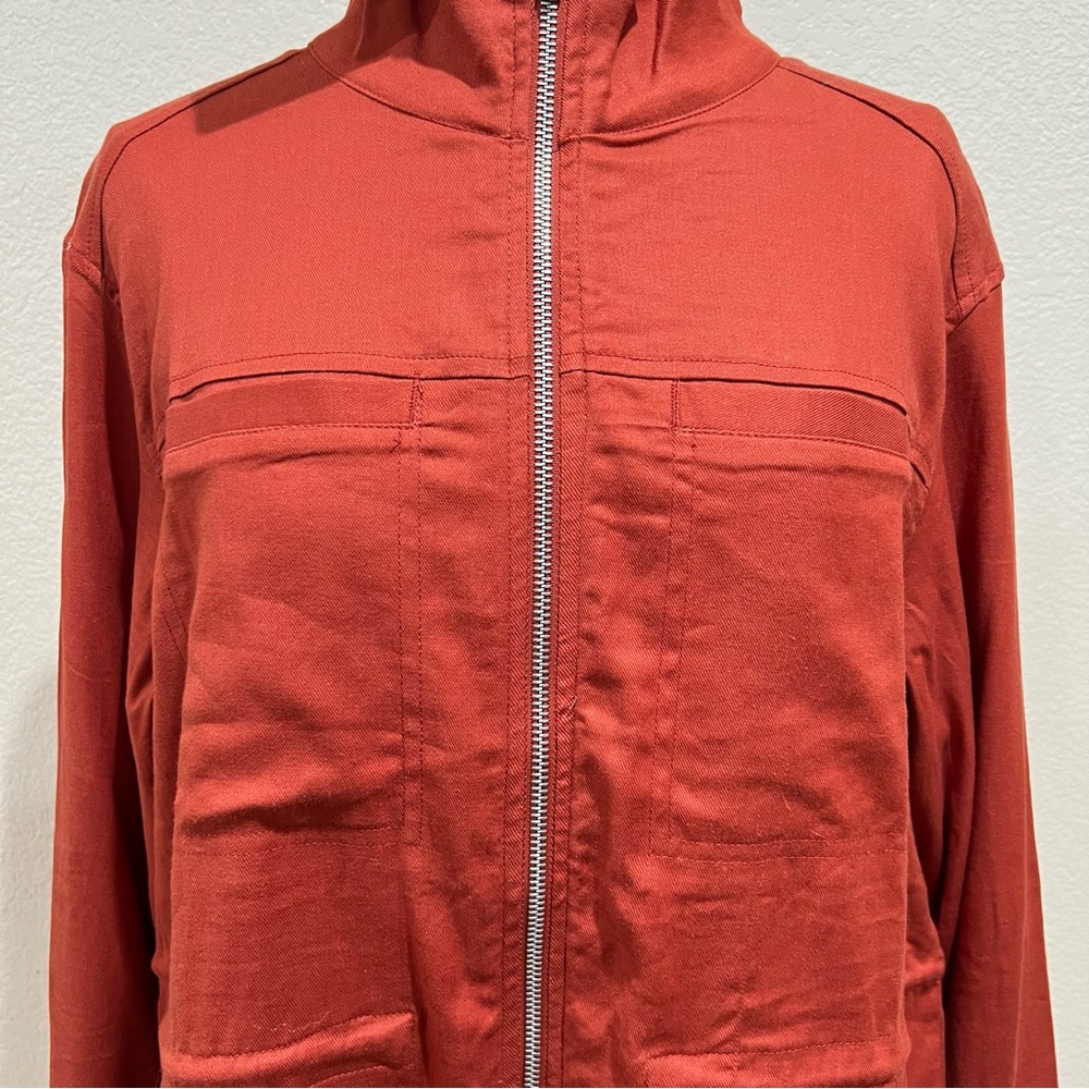 32 Degrees Cool Orange Red Linen Blend Trace Drawstring NWT Jacket Size Medium - Picture 6 of 10